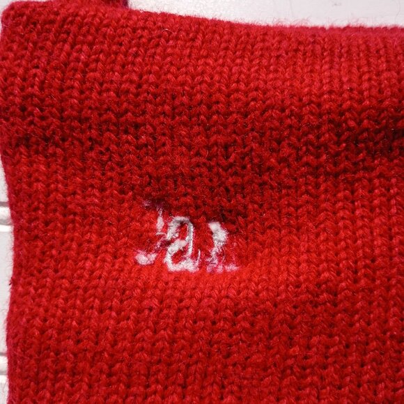 POTTERY BARN Christmas Stocking Classic Fair Isle Knitted Polar Bear Monogram - Picture 5 of 14